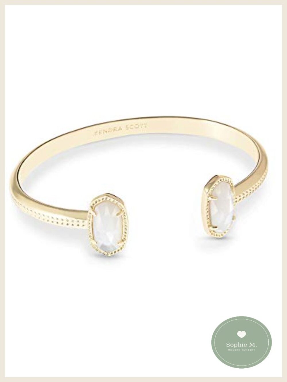 Kendra Scott Elton Cuff Bracelet Adjustable Custom Stone Gift Box
